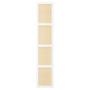 HÖGADAL Door, white/woven bamboo, 40x192 cm