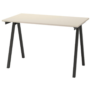 TROTTEN Desk, beige/anthracite, 120x70 cm
