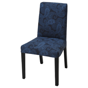 BERGMUND Chair, black/Kvillsfors dark blue/blue, 52x59x96 cm