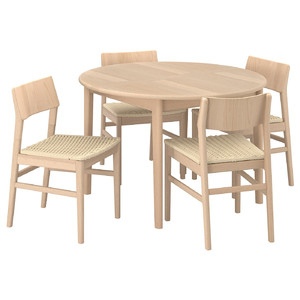 SKANSNÄS / SKANSNÄS Table and 4 chairs, light beech veneer/light beech, 115/170 cm