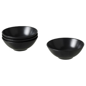 FÄRGKLAR Bowl, matt dark grey, 16 cm, 4 pack