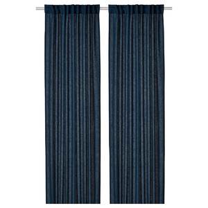 DYTÅG Curtains, 1 pair, dark blue, 145x300 cm