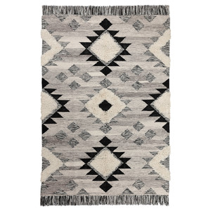 TANNISBY Rug, flatwoven, handmade/grey black, 160x230 cm