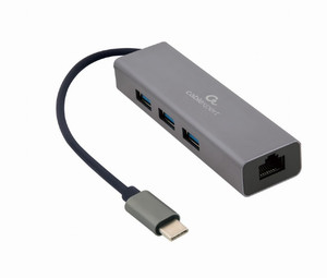 Gembird USB-C Gigabit Network Adapter with 3-port USB 3.1 Hub
