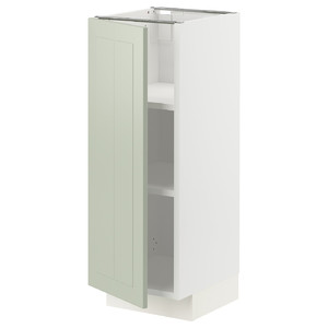 METOD Base cabinet with shelves, white/Stensund light green, 30x37 cm