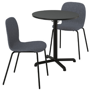 STENSELE / KARLPETTER Table and 2 chairs, anthracite anthracite/Gunnared medium grey black, 70 cm