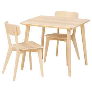 LISABO / LISABO Table and 2 chairs, ash veneer/ash veneer, 88 cm