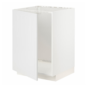METOD Base cabinet for sink, white/Stensund white, 60x60 cm