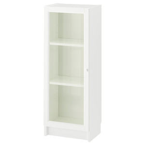 BILLY / OXBERG Bookcase with glass door, white, 40x30x106 cm