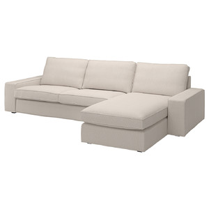 KIVIK 4-seat sofa with chaise longue, Tresund light beige