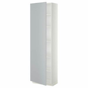 METOD High cabinet with shelves, white/Veddinge grey, 60x37x200 cm