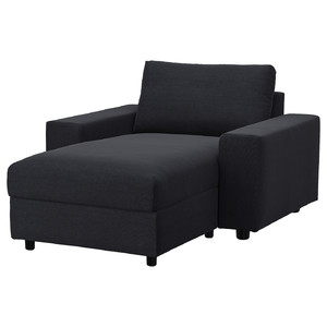 VIMLE Chaise longue, with wide armrests/Saxemara black-blue