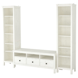 HEMNES TV storage combination, white stain, 245x197 cm