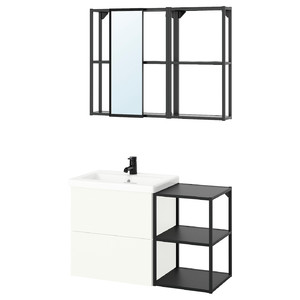 ENHET Bathroom, anthracite/white, 102x43x65 cm