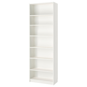 BILLY Bookcase with height extension unit, white, 80x40x237 cm