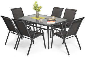 Outdoor Dining Furniture Set PORTO, black