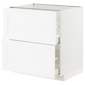 METOD/MAXIMERA Base cb 2 frnts/2 low/1 md/1 hi drw, white Enköping/white wood effect, 80x60 cm