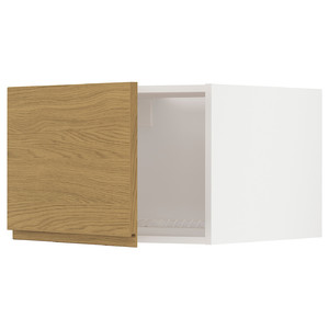 METOD Top cabinet for fridge/freezer, white/Voxtorp oak effect, 60x40 cm
