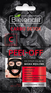 Bielenda Carbo Detox Cleansing Carbon Peel-off Mask for Mixed & Oily Skin 2x6g