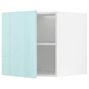 METOD Top cabinet for fridge/freezer, white Järsta/high-gloss light turquoise, 60x60 cm