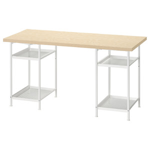 MITTCIRKEL / SPÄND Desk, lively pine effect/white, 140x60 cm