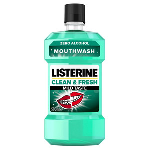 Listerine Clean & Fresh Mouthwash Mild Taste 500ml