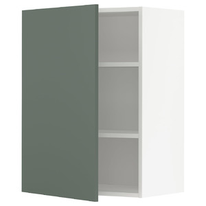 METOD Wall cabinet with shelves, white/Bodarp grey-green, 60x80 cm