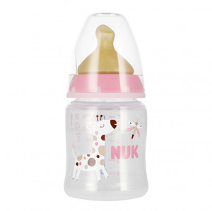 NUK First Choice Plus Baby Bottle with Temperature Control 150ml 0-6m, pink