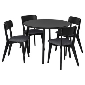 LISABO / LISABO Table and 4 chairs, black/Tallmyra black/grey, 105 cm