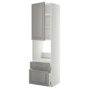 METOD / MAXIMERA Hi cab f ov w dr/2 frnt/1 m/1 h drw, white/Bodbyn grey, 60x60x220 cm