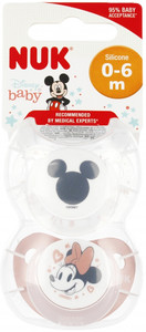 NUK Soother Pacifier Disney Minnie Mouse 2pcs 0-6m, pink