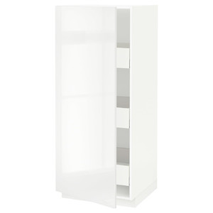 METOD / MAXIMERA High cabinet with drawers, white/Ringhult white, 60x60x140 cm