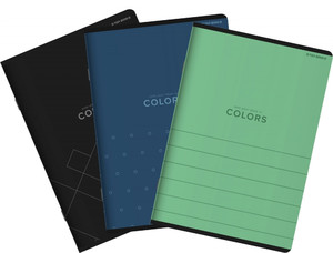 Notebook A4 60 Pages Squared w/Margin Top Colors 5pcs, assorted colours
