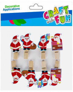 Craft Christmas Decoration Clip Santa 8pcs