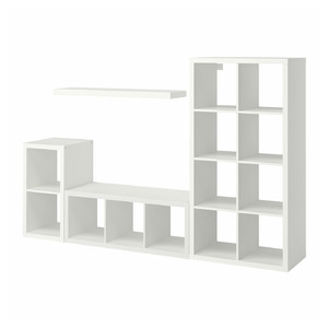 KALLAX / LACK Storage combination with shelf, white, 231x39x147 cm