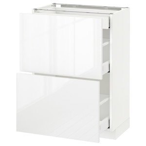 METOD / MAXIMERA Base cab 2 fronts/3 medium drawers, white, Ringhult white, 60x37 cm