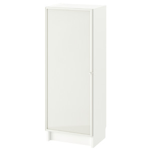 BILLY / HÖGBO Bookcase combination w glass doors, white, 40x30x106 cm