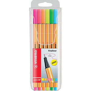 Stabilo Point 88 Fineliners 88/6-1 Set of 6 Neon Colours