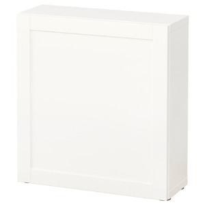 BESTÅ Shelf unit with door, white Hanviken, Hanviken white, 60x22x64 cm