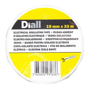 Diall White Electric Insulating Tape 19 mm x 33 m