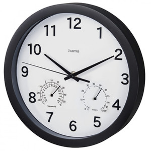 Hama Wall Clock Pure Plus, black, 25 cm