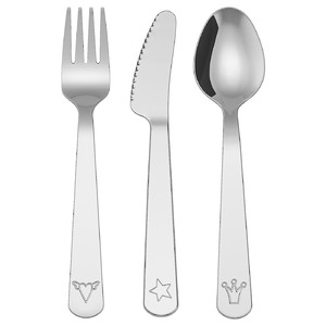 FABLER 3-piece cutlery set, stainless steel