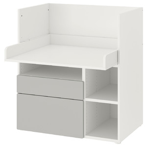 SMÅSTAD Desk, white grey, with 2 drawers, 90x79x100 cm