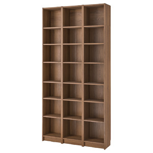 BILLY Bookcase comb w extension units, brown walnut effect, 120x28x237 cm