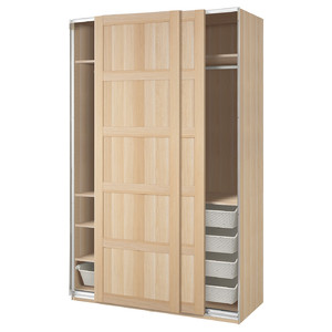 PAX / BERGSBO Wardrobe combination, white stained oak effect/white stained oak effect, 150x66x236 cm