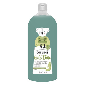 On Line Kids Time Shower Gel & Bubble Bath Pear 3+ 93% Natural 980ml