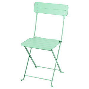 SUNDSÖ Folding chair, light green outdoor