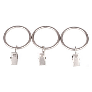 Colours Curtain Ring with Clip 19 mm 10-pack, matt chrome