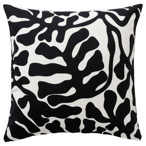 GRÖNKNAVEL Cushion cover, black white/outdoor indoor, 50x50 cm