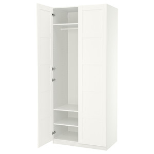 PAX / BERGSBO Wardrobe, white/white, 100x60x236 cm